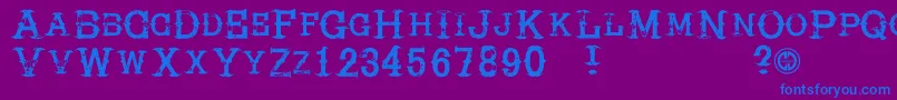 Hireacowboy Font – Blue Fonts on Purple Background