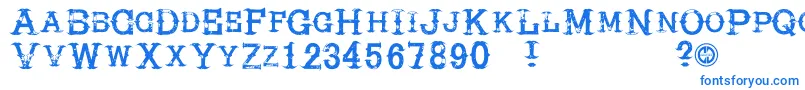 Hireacowboy Font – Blue Fonts on White Background