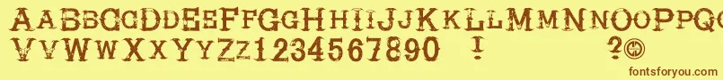 Hireacowboy Font – Brown Fonts on Yellow Background