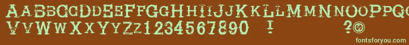 Hireacowboy Font – Green Fonts on Brown Background