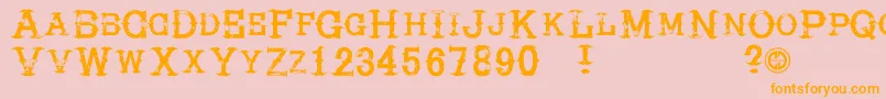 Hireacowboy Font – Orange Fonts on Pink Background