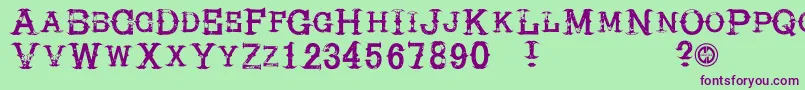 Hireacowboy Font – Purple Fonts on Green Background