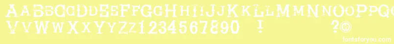 Hireacowboy Font – White Fonts on Yellow Background