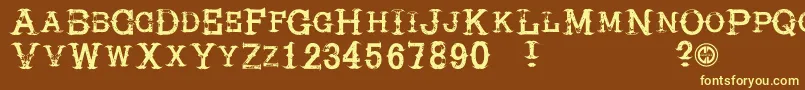 Hireacowboy Font – Yellow Fonts on Brown Background