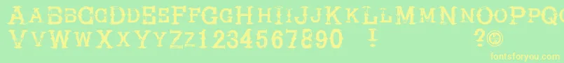 Hireacowboy Font – Yellow Fonts on Green Background