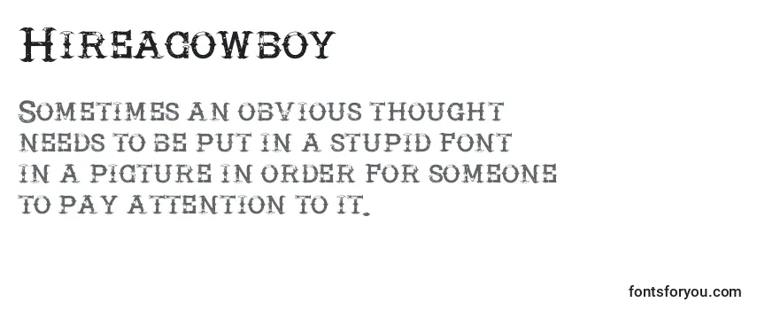 Review of the Hireacowboy Font