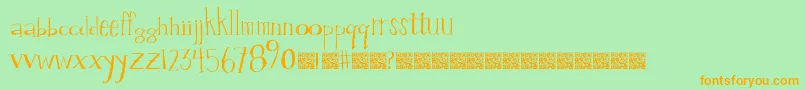 Valuestamp Font – Orange Fonts on Green Background