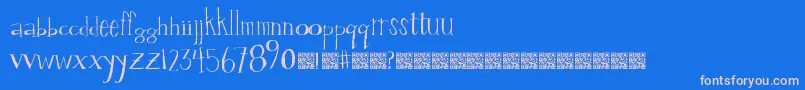 Valuestamp-Schriftart – Rosa Schriften auf blauem Hintergrund
