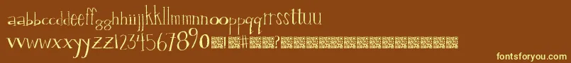 Valuestamp-Schriftart – Gelbe Schriften auf braunem Hintergrund