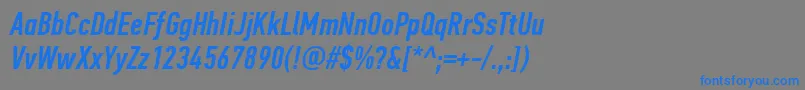 PfdintextcompproMediumitalic Font – Blue Fonts on Gray Background