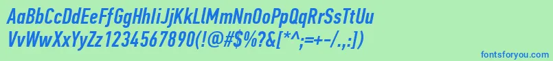 PfdintextcompproMediumitalic Font – Blue Fonts on Green Background