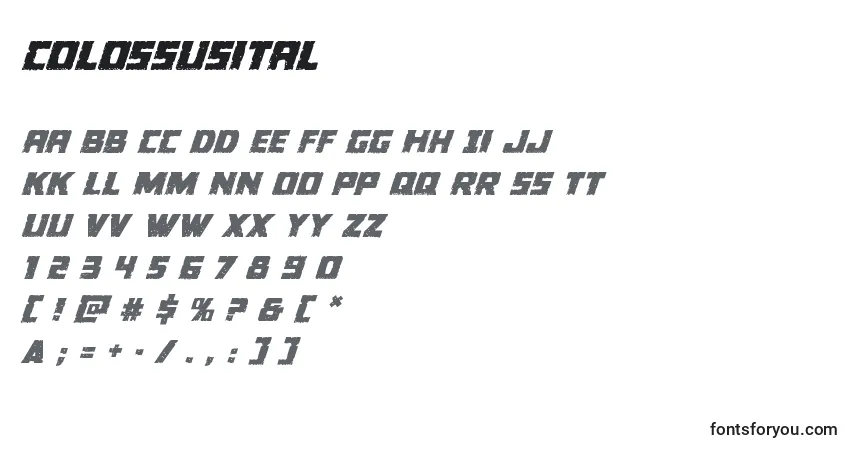 Colossusital Font – alphabet, numbers, special characters
