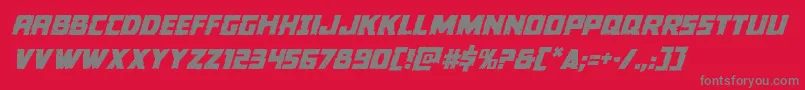 Colossusital-fontti – harmaat kirjasimet punaisella taustalla