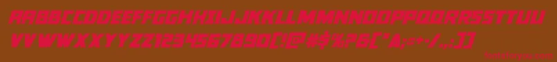 フォントColossusital – 赤い文字が茶色の背景にあります。