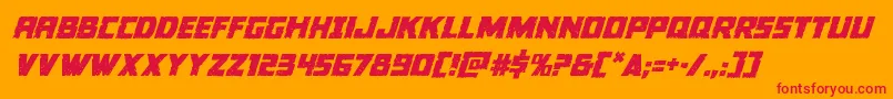 フォントColossusital – オレンジの背景に赤い文字