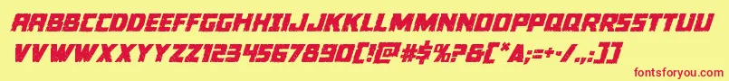 フォントColossusital – 赤い文字の黄色い背景