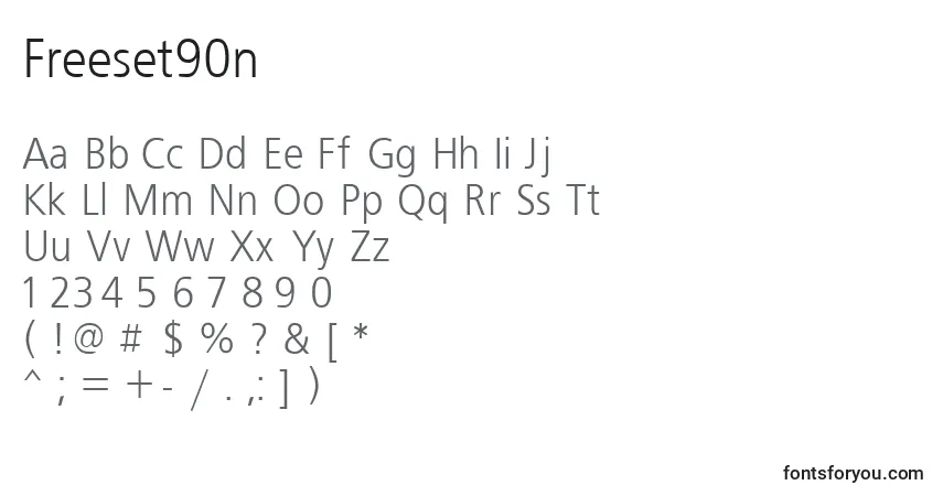 Czcionka Freeset90n – alfabet, cyfry, specjalne znaki