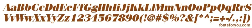 CompendiumBlackSsiBlackItalic-fontti – ruskeat fontit valkoisella taustalla