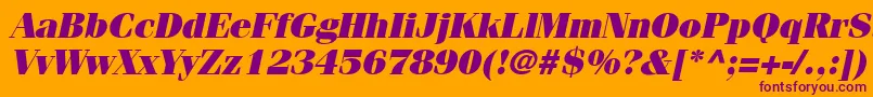 Шрифт CompendiumBlackSsiBlackItalic – фиолетовые шрифты на оранжевом фоне