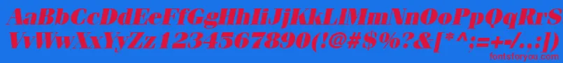 CompendiumBlackSsiBlackItalic-fontti – punaiset fontit sinisellä taustalla