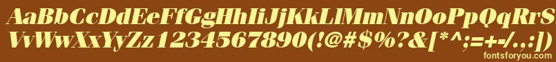 Czcionka CompendiumBlackSsiBlackItalic – żółte czcionki na brązowym tle