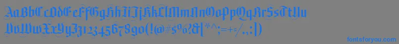 フォントPlagwitz – 灰色の背景に青い文字