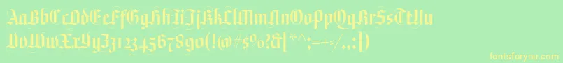 Plagwitz Font – Yellow Fonts on Green Background