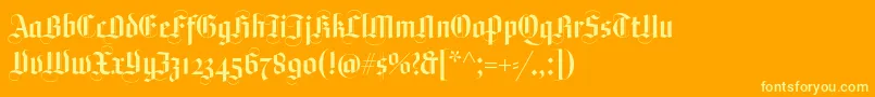 フォントPlagwitz – オレンジの背景に黄色の文字