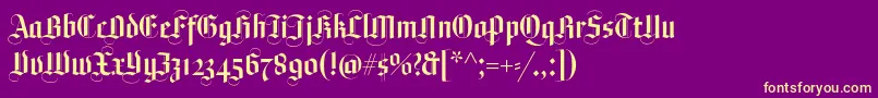 Plagwitz Font – Yellow Fonts on Purple Background
