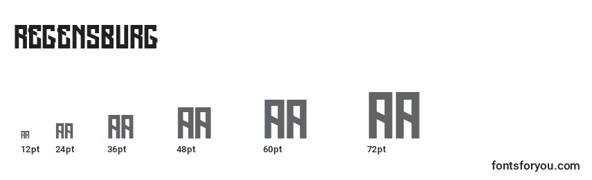 Размеры шрифта Regensburg