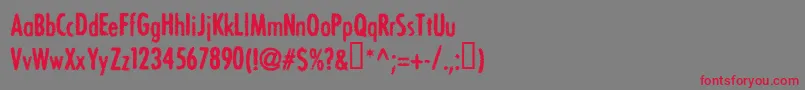 フォントBonViveur – 赤い文字の灰色の背景