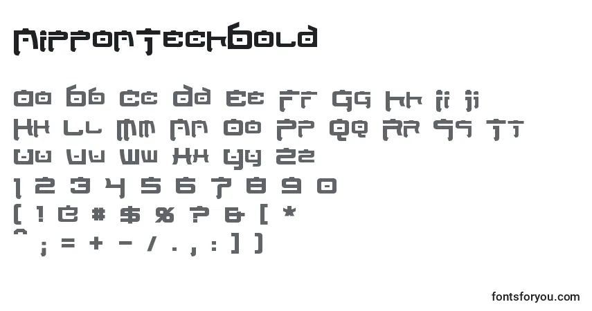 A fonte NipponTechBold – alfabeto, números, caracteres especiais
