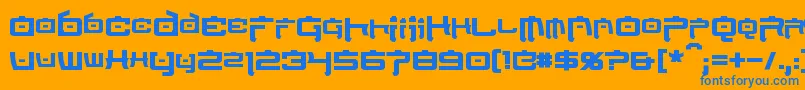 NipponTechBold Font – Blue Fonts on Orange Background