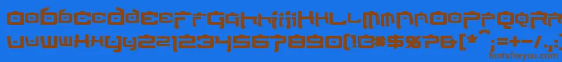 NipponTechBold Font – Brown Fonts on Blue Background
