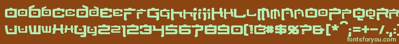 NipponTechBold-fontti – vihreät fontit ruskealla taustalla
