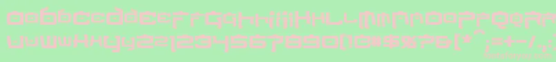 NipponTechBold-fontti – vaaleanpunaiset fontit vihreällä taustalla