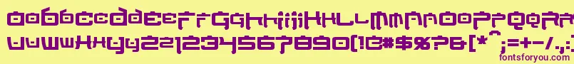 NipponTechBold Font – Purple Fonts on Yellow Background