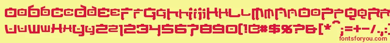 NipponTechBold-fontti – punaiset fontit keltaisella taustalla