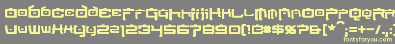 NipponTechBold-Schriftart – Gelbe Schriften auf grauem Hintergrund