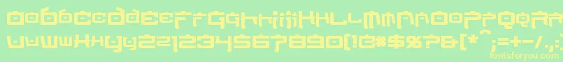 NipponTechBold-Schriftart – Gelbe Schriften auf grünem Hintergrund