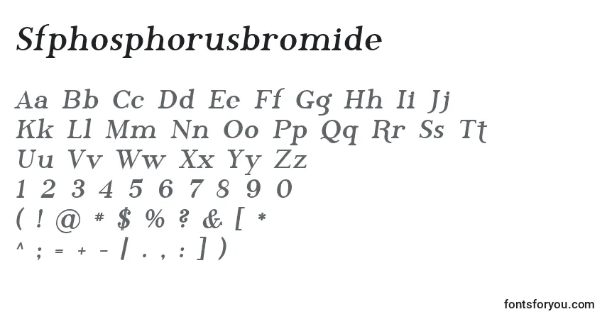 A fonte Sfphosphorusbromide – alfabeto, números, caracteres especiais