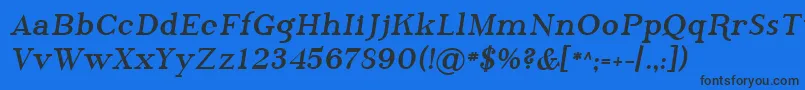 Шрифт Sfphosphorusbromide – чёрные шрифты на синем фоне