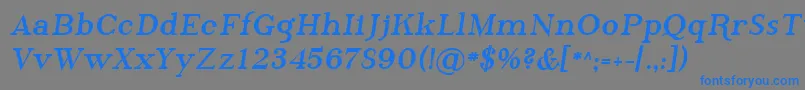 Sfphosphorusbromide-Schriftart – Blaue Schriften auf grauem Hintergrund