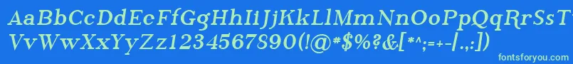 Sfphosphorusbromide Font – Green Fonts on Blue Background