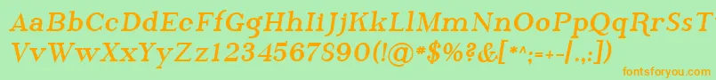 Шрифт Sfphosphorusbromide – оранжевые шрифты на зелёном фоне