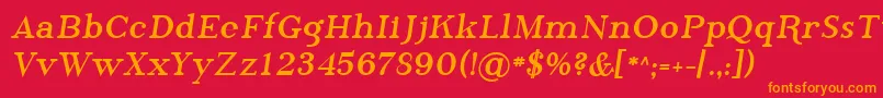 フォントSfphosphorusbromide – 赤い背景にオレンジの文字