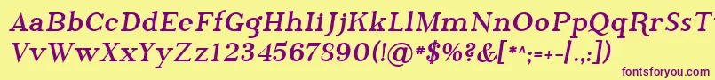 Police Sfphosphorusbromide – polices violettes sur fond jaune