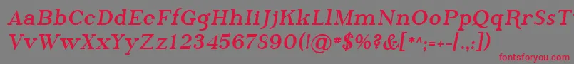 Sfphosphorusbromide-Schriftart – Rote Schriften auf grauem Hintergrund