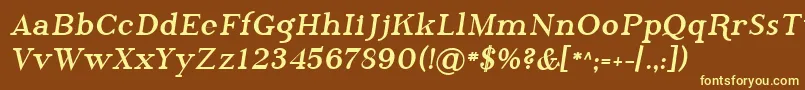 Шрифт Sfphosphorusbromide – жёлтые шрифты на коричневом фоне