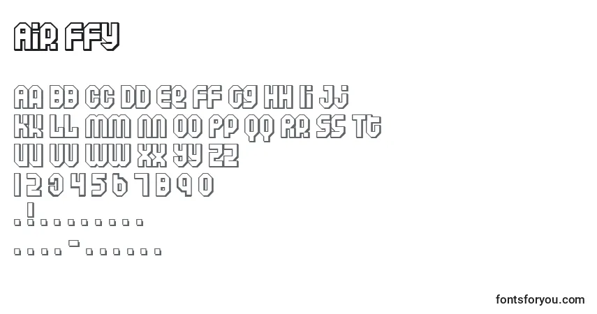 Schriftart Air ffy – Alphabet, Zahlen, spezielle Symbole